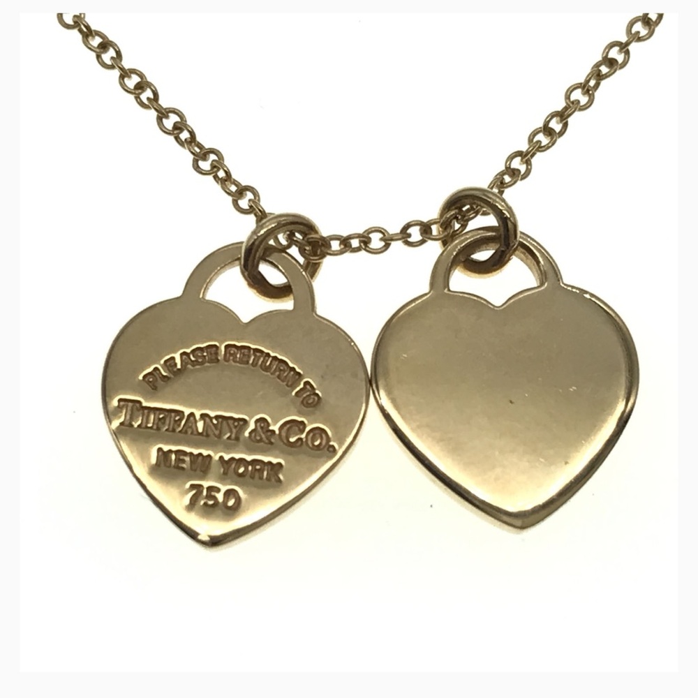 Tiffany&Co. Return To Tiffany Return Double Heart 750 Yellow Gold Necklace - Picture 2 of 8
